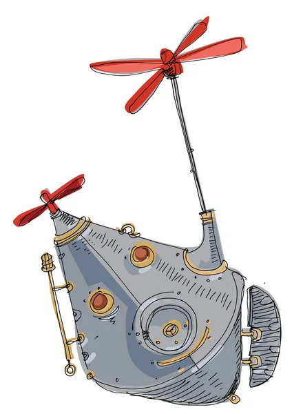 Machine de vol steampunk — Image vectorielle
