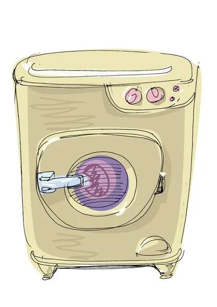 Máquina de lavar roupa vintage —  Vetores de Stock