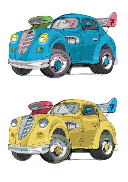 Coches antiguos - dibujos animados — Archivo Imágenes Vectoriales