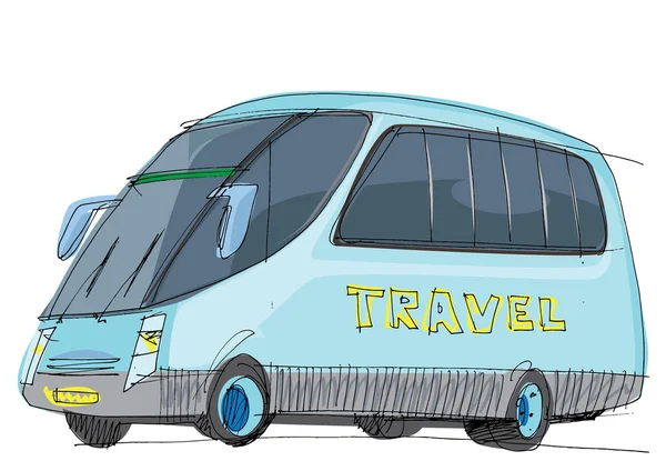 Touristenbus - Karikatur — Stockvektor