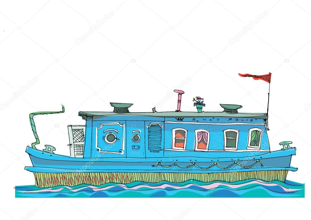 View Cartoon Picture Of Houseboat Images