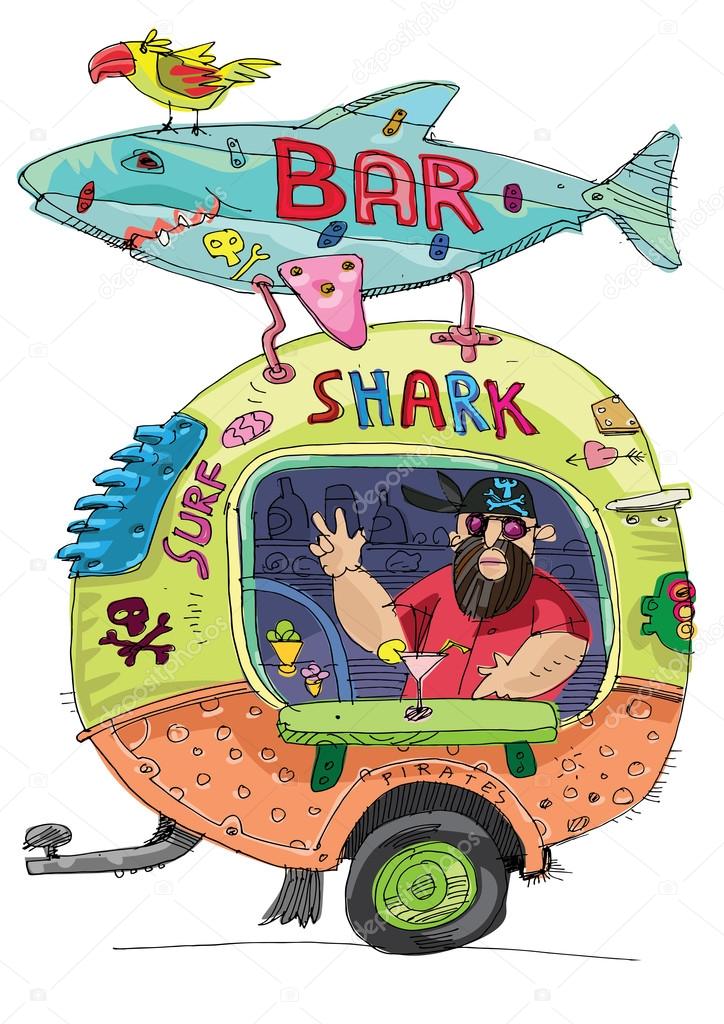 Bar De La Plage Dessin Animé Image Vectorielle Iralu1