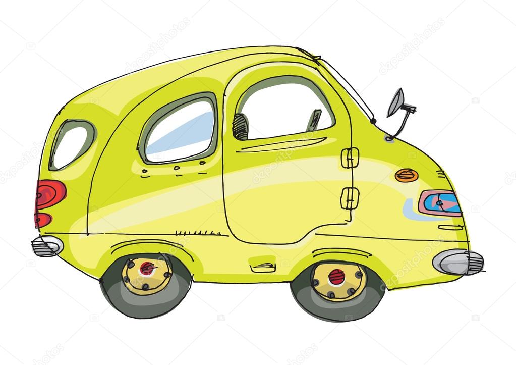 Gelb Auto Vektor Illustration zum Kinder- Buch 23059104 Vektor Kunst bei  Vecteezy