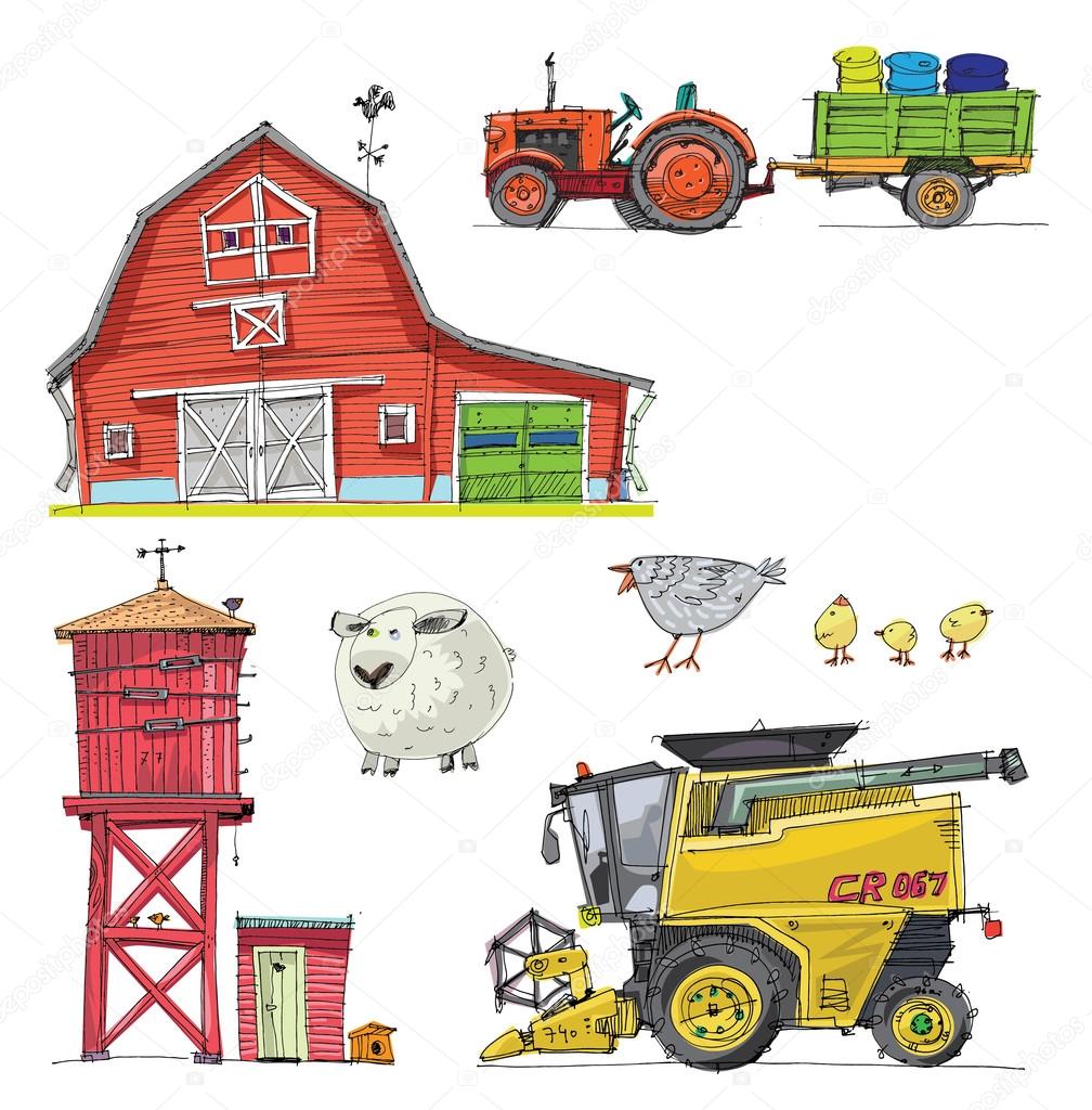Farm Set illustration