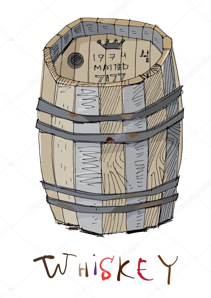 old barrel of whiskey