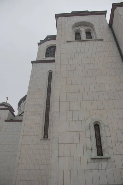 Detalles Del Templo San Sava Hram Svetog Serbio Ventanas Cúpula — Foto de Stock