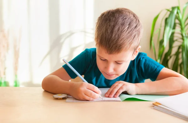 Anak TK studing di rumah — Stok Foto