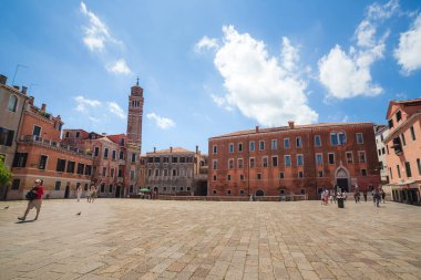 VENICE, İtalya - 15 Haziran 2016 Venedik 'te güneşli bir gün