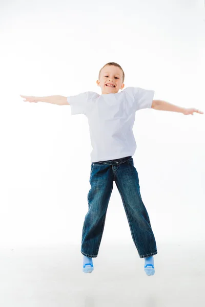 Little boy jumping — Stock Photo, Image