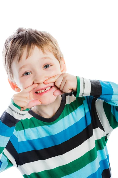 Little boy showing his missing tooth — Stock Photo, Image