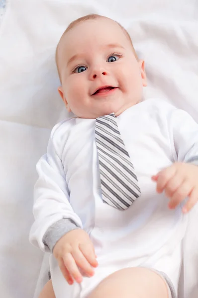 Cute baby boy wearing body and neckcloth — Stock Photo, Image