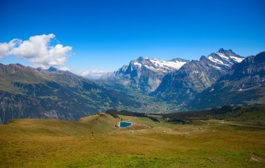 Ünlü Köyü Grindelwald İsviçre Alpleri'nde