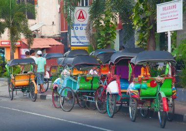 Geleneksel rikshaw taşıma 