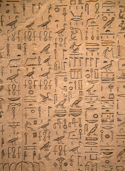 Ancient hieroglyphs on the wall