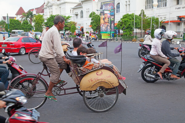 Traditional rikshaw transport 