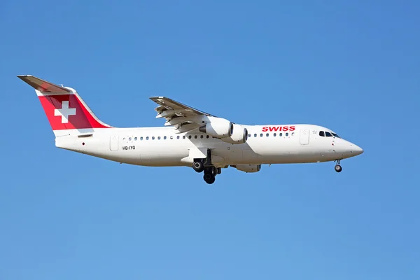 Swiss Air Avro Rj100 — Zdjęcie stockowe