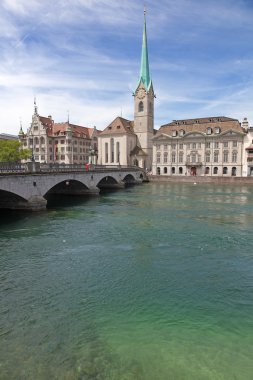 Zürih donwtown görünümünü 