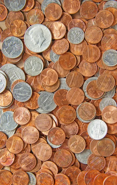 Obrovská hromada amerických mincí — Stock fotografie