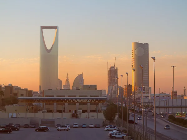 Sunrise over Riyadh centrum miasta — Zdjęcie stockowe