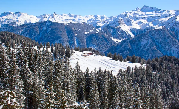 Inverno nos alpes suíços — Fotografia de Stock