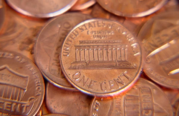 Pile of the US coins — Stock Photo, Image