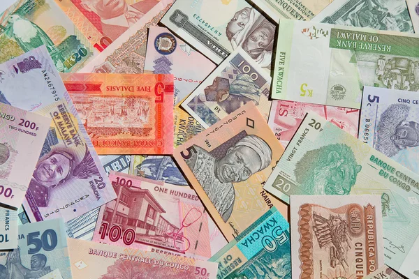 Variedad de los billetes africanos — Foto de Stock