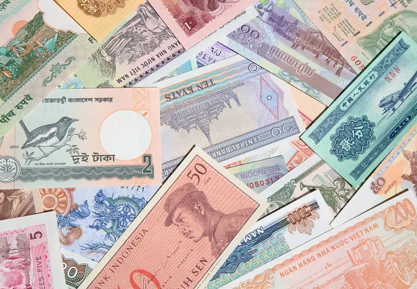 亚洲钞票的种类 — 图库照片