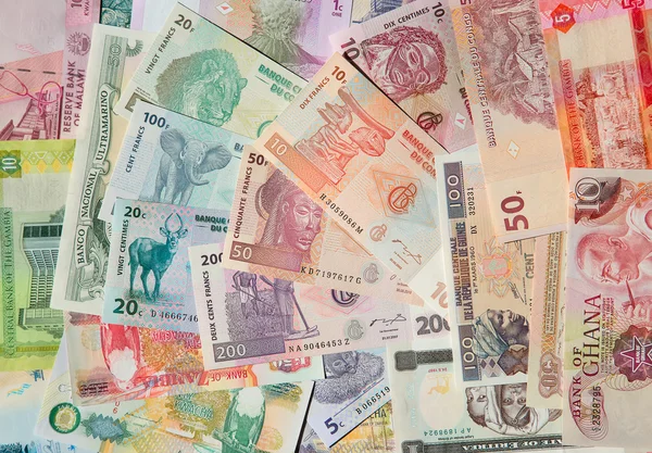 Розмаїття африканських банкнот — стокове фото