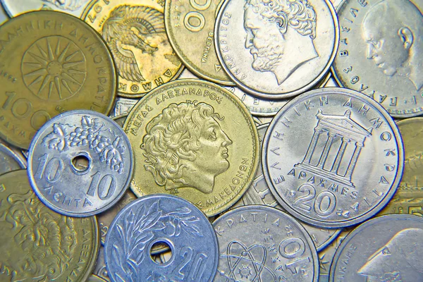 Pilha das moedas gregas — Fotografia de Stock