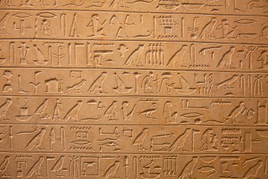 Duvarda Mısır hiyeroglifleri 