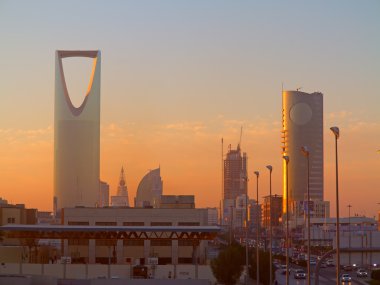  Sunrise overof Riyadh downtown clipart
