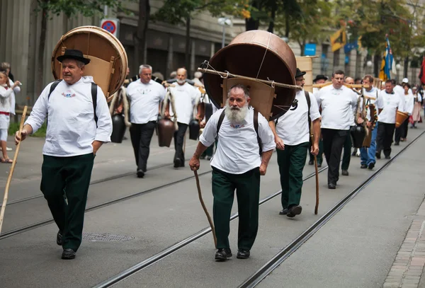 Zürich svájci országos napi parádé — Stock Fotó