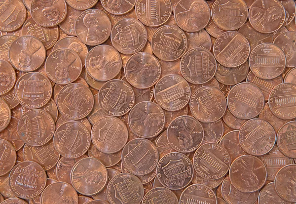 Huge pile of the US coins — Stock Photo, Image