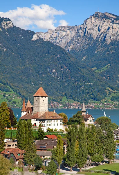 Lake thun Spiez kalesinde — Stok fotoğraf