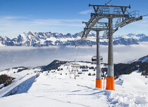 Helling op de ski resort flumserberg — Stockfoto