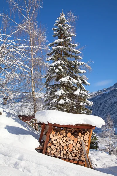 Invierno en los alpes suizos — Foto de Stock