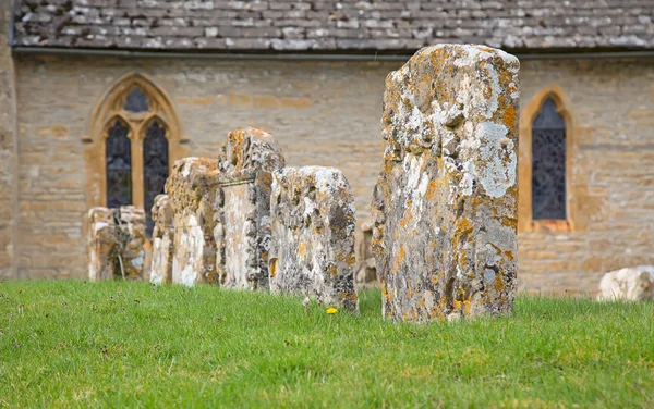 Tombstones on the abandoned cemetery — Stock Photo, Image