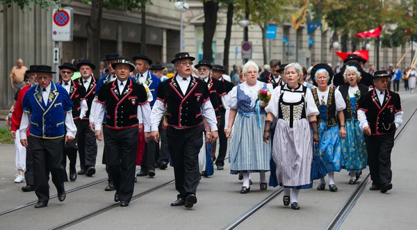 Schweiziska nationaldagen parad i Zürich — Stockfoto