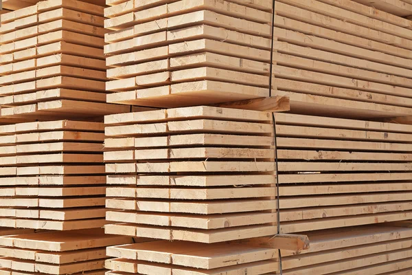 Stack of new wooden studs — Stock Photo, Image