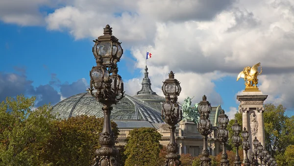 Bro af Alexandre III i Paris - Stock-foto