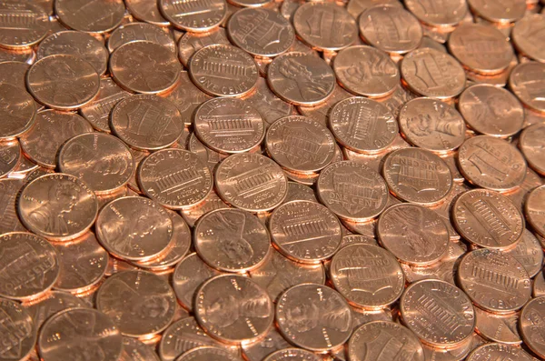 Enorme mucchio di monete degli Stati Uniti — Foto Stock