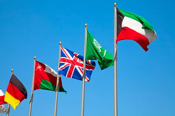 Mellanöstern och Europeiska coutries flaggor — Stockfoto