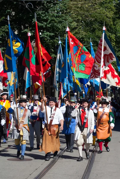 Schweiziska nationaldagen parad i Zürich — Stockfoto
