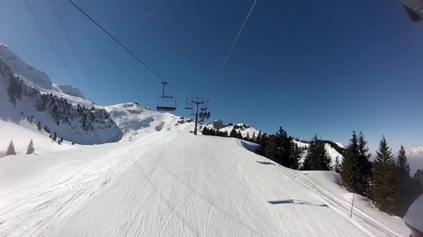 Slope Skiing Resort Flumserberg Switzerland — Stock Video