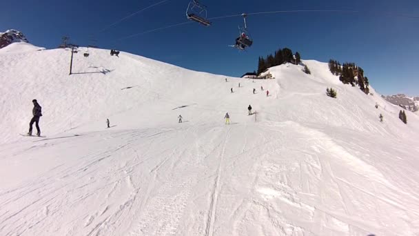 Slope Skiing Resort Flumserberg Switzerland — Stock Video