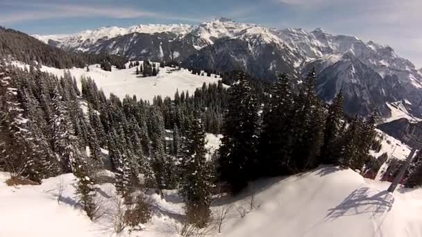 Inverno Nos Alpes Suíços Braunwald Glarus Suíça — Vídeo de Stock