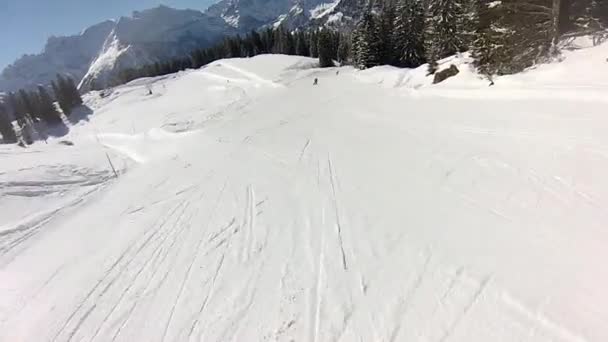 Iarna Alpii Elvețieni Braunwald Glarus Elveția — Videoclip de stoc