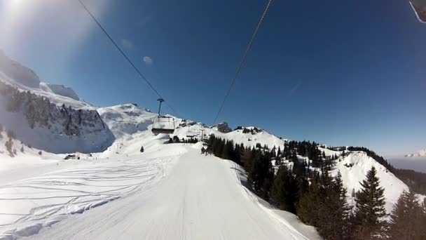 Pista Sulla Stazione Sciistica Flumserberg Svizzera — Video Stock