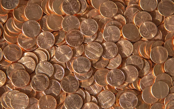 Огромная Куча Монет Сша — стоковое фото