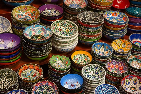 Традиционная Турецкая Керамика Большом Базаре — стоковое фото
